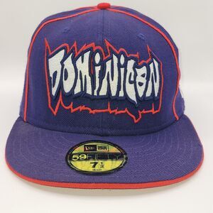 Dominican Graffiti Hat New Era 59fifty Wool Fitted 7 1/2 Spell Out DR Flag EUC